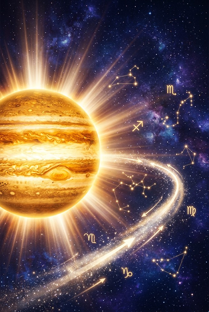 Jupiter&rsquo;s direct motion through the zodiac signs